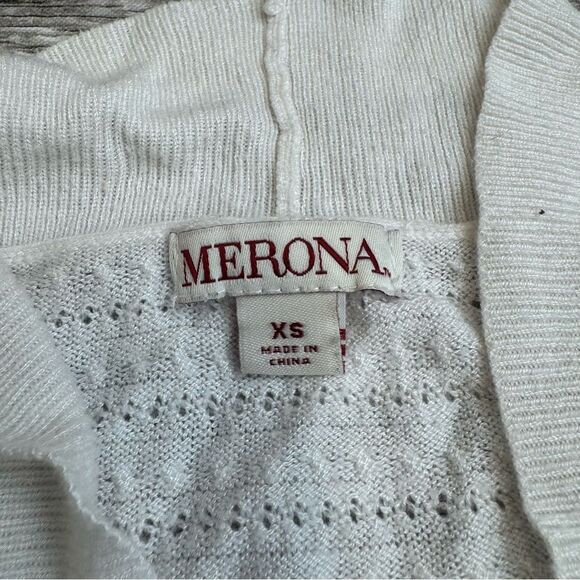 Merona Women's Lightweight Long Sleeve Cardigan White XS Extra Small Long Sleeve - Picture 6 of 12